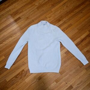 Zara Men's White Mock Neck Sweater